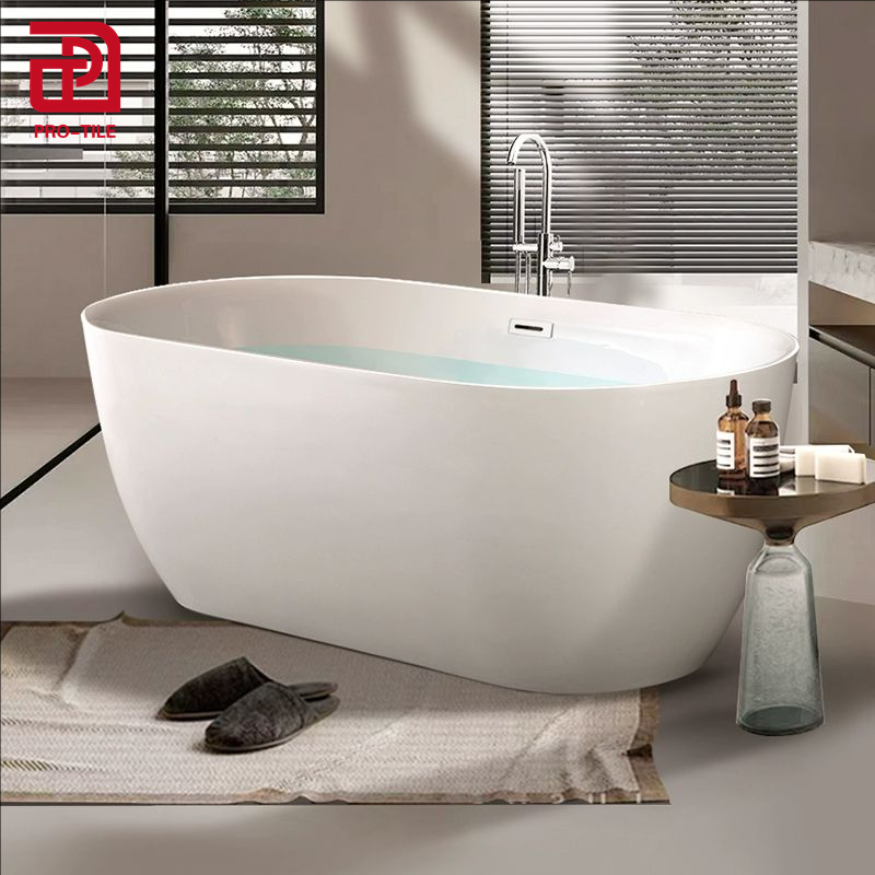 Free-standing Soaking White Bath Tub - Modern & Portable
