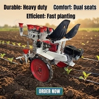 Transplanteur de légumes monté sur tracteur, semoir automatique double rangée, moteur et boîte de vitesses, capacité de 6000 plantes/heure, 7,5 CV, réglable