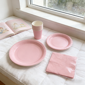 DAMAI Solid Color Party Supplies Plain Color Paper <b>Tableware</b> Dinnerware Set <b>Disposable</b> 7 Inch 9 Inch Plate Paper Cup Napkin - Product Image 3