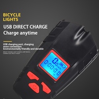 Lampu Depan Sepeda Multifungsi 3-in-1, Speedometer, Odometer Nirkabel, Komputer, Klakson, Lampu ABS untuk Sepeda, Dapat Diisi Ulang dengan USB