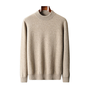 Pull en tricot épais uni pour homme, pull à col rond à manches longues, chaud pour l'hiver, respirant, de haute qualité - Product Image 1