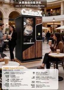 Machine à café et distributeur de thé au lait 2-en-1 en promotion avec <span class=keywords><strong>robot</strong></span> intégré <span class=keywords><strong>pour</strong></span> préparer 6 types de jus et 2 types de café. - Product Image 5
