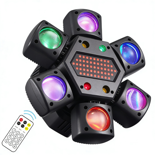Mini Six-arms Led Beam RG Laser Strobe Pattern Spot Light DJ Disco Light Projector Stage Lighting Effect for Party bar Club