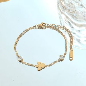 <span class=keywords><strong>Bracelet</strong></span> en acier inoxydable avec pendentif trèfle et pompon pour femme – Nouvelle collection, élégant et polyvalent – Composants de bijoux en gros - Product Image 3