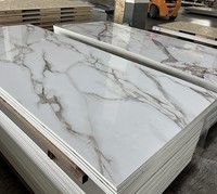 Panel de Pared de PVC con Recubrimiento UV, Lámina de Mármol de 3mm, 1220x2440mm, Fabricante Chino