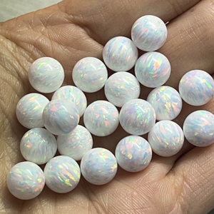 Wholesale Ball Opal <b>Beads</b> 2mm 3mm 4mm 5mm 6mm Synthetic Fire Opal Full Hole/Half Hole/Without Hole Opal Stone Price - Product Image 3