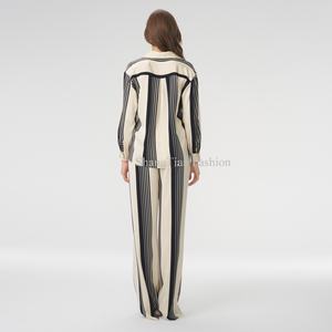 Pantalon large décontracté en lin et coton pour femme, style professionnel, avec logo personnalisé, vente en gros - Product Image 3