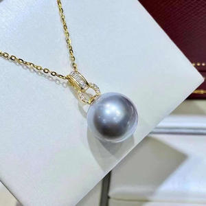 Pendentif en argent S925, perles rondes de 8 à 12 mm, pendentif rond tendance à faire soi-même, support vide pour la fabrication de bijoux, emballé dans un sac 30671 - Product Image 1