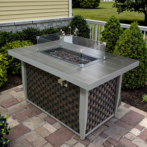 Cheminée électronique extérieure moderne en acier avec télécommande, dessus rectangulaire en carrelage <span class=keywords><strong>pour</strong></span> salon et appartement - Product Image 2