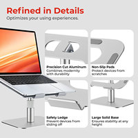Support portable réglable en aluminium pour ordinateur portable, support ergonomique pour ordinateur de bureau, support pour PC pour ordinateur portable et tablette de 11 à 15 pouces