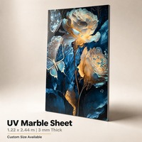 Plaque de marbre PVC UV 1220x2440mm, haute brillance, imperméable, panneau mural pour décoration intérieure