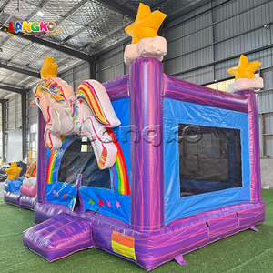Château gonflable d'extérieur avec toboggan et piscine, château gonflable licorne pour fête d'enfants - Product Image 3