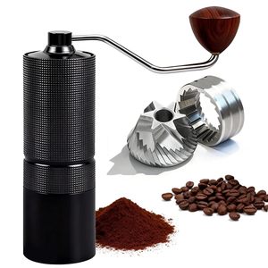 60 Levels External Adjustment Titanium Gold SS BurrAl-Alloy 420 <b>Mini</b> Small Hand Mill Portable Espresso Manual Coffee <b>Grinder</b> - Product Image 1