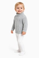 Pull en tricot pour enfants avec logo personnalisé, col roulé à manches longues, couleur unie, décontracté, mode hiver, acrylique, usine OEM & ODM