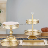 Soporte para Tartas Dorado Creativo Europeo, Accesorios para Bodas, Decoración para Mesa de Postres, Combinación de Soportes para Tartas