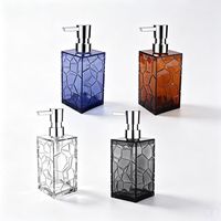 Flacon pompe carré de luxe en verre, rechargeable, pour shampoing et gel douche, idéal pour hôtels et maisons d'hôtes (vente en gros)