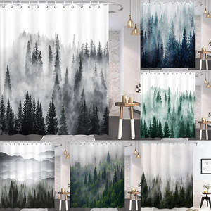 <span class=keywords><strong>Rideau</strong></span> <span class=keywords><strong>de</strong></span> <span class=keywords><strong>douche</strong></span> imperméable 72x72 pouces, motif paysage rustique brumeux, nature, montagne, arbre, forêt tropicale brumeuse - Product Image 5