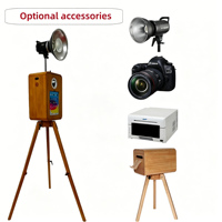 Photomaton en bois vintage pour iPad et appareils photo reflex numériques, photomaton en libre-service parfait pour les mariages, les fêtes et les événements