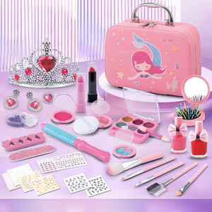 Kit de maquillage sirène pour enfants, 32 pièces, ensemble de jeu cosmétique réel, sûr et lavable, pour filles, jeu d'imitation, cadeau d'anniversaire - Product Image 6