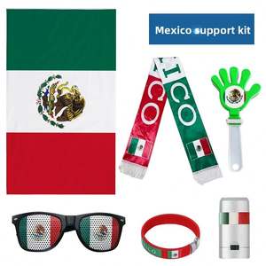 2026 Édition États-Unis-Canada-Mexique : Ensemble d'accessoires de supporter personnalisés – Écharpes, lunettes de supporter de football, bracelets à claquer, peinture faciale, motif drapeau américain - Product Image 3