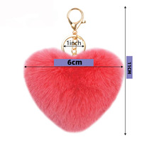 Porte-clés coeur Porte-clés pompon moelleux Porte-clés coeur peluche