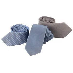 Manufacture Silk Viscose Blend Woven Jacquard Neckties Wholesale High Quality Solid Ties For Men