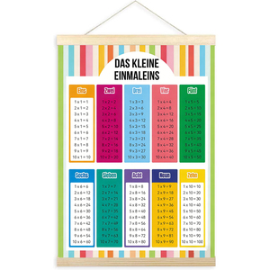 <span class=keywords><strong>Affiche</strong></span> encadrée en toile « Das Kleine Einmaleins » (Table de Multiplication Allemande) 10x10 – Tableau éducatif mural pour étudiants - Product Image 1