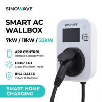 Estación de Carga para Vehículos Eléctricos de 22 kW, Tipo 2, Montada en Pared, con Aplicación, Enchufe Tipo 2, Pública
