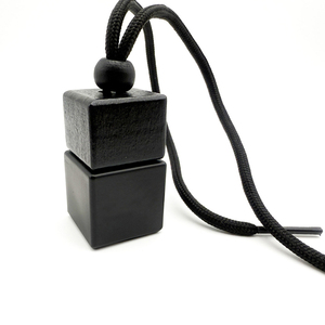 8ML Square Shape Empty Frosted Hanging <b>Car</b> <b>Diffuser</b> <b>Bottle</b> With Black Wood Lid - Product Image 3
