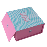 Individuell Bedruckte Rosa Flache Magnetische Geschenkbox mit Markengeschichten-Aufdruck für Bekleidung und Accessoires