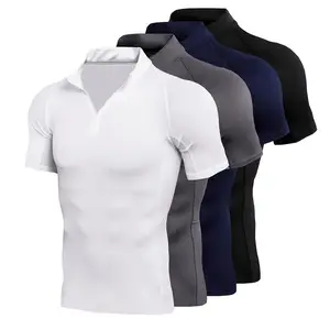 도매 남자의 압축 셔츠 짧은 소매 운동 압축 정상 차가운 건조한 운동 T-셔츠