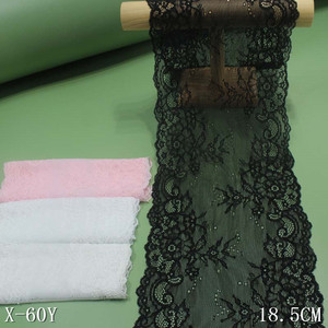 Dentelle fantaisie à motifs, 19 cm <span class=keywords><strong>de</strong></span> large, rose clair et blanc, dentelle extensible, <span class=keywords><strong>lot</strong></span> <span class=keywords><strong>de</strong></span> stock d'usine, dentelle en nylon et élasthanne pour <span class=keywords><strong>soutien</strong></span>-<span class=keywords><strong>gorge</strong></span> et sous-vêtements pour femmes - Product Image 1