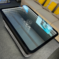 Bar Led Table Logo Personnalisé Taille Discothèque Disco Club De Danse KTV Karaoké Lumineux Table En Acier Inoxydable En Verre Trempé