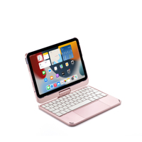 F83 ATS 2.4Ghz Pelindung Keyboard Nirkabel USB Type-C Casing Anti Benturan untuk iPad Mini 6 Ukuran Penuh 64 Tombol Touchpad Tangan Kanan