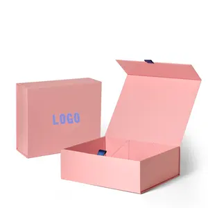 Großhandel Bestseller Custom Cardboard Folding Magnetische Geschenk verpackung Box mit Seidenband