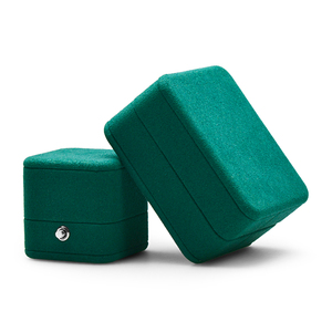 FANXI Jewelry Green Packaging Ring <b>Boxes</b> <b>Black</b> Microfiber Travel Jewelry Storage Box - Product Image 5