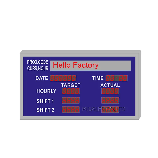 Rode Digitale Led Display Output Monitoring Display Bord Met Scherm Productiebord Met Tijd En Datum