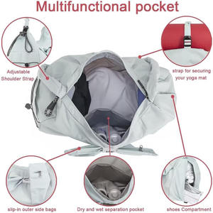 Échantillon gratuit Sac de sport personnalisé pour homme Sac de sport de gym Sac de voyage pour femme Sac de sport pour équipe de natation Grand sac de week-end en nylon - Product Image 3