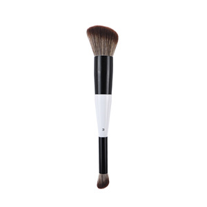 Double-Ended Makeup <b>Brush</b> 30mm Synthetic Hair <b>Round</b> Angled Blush Highlighter Powder <b>Brush</b> Wooden Handle Cangzhou Origin - Product Image 2
