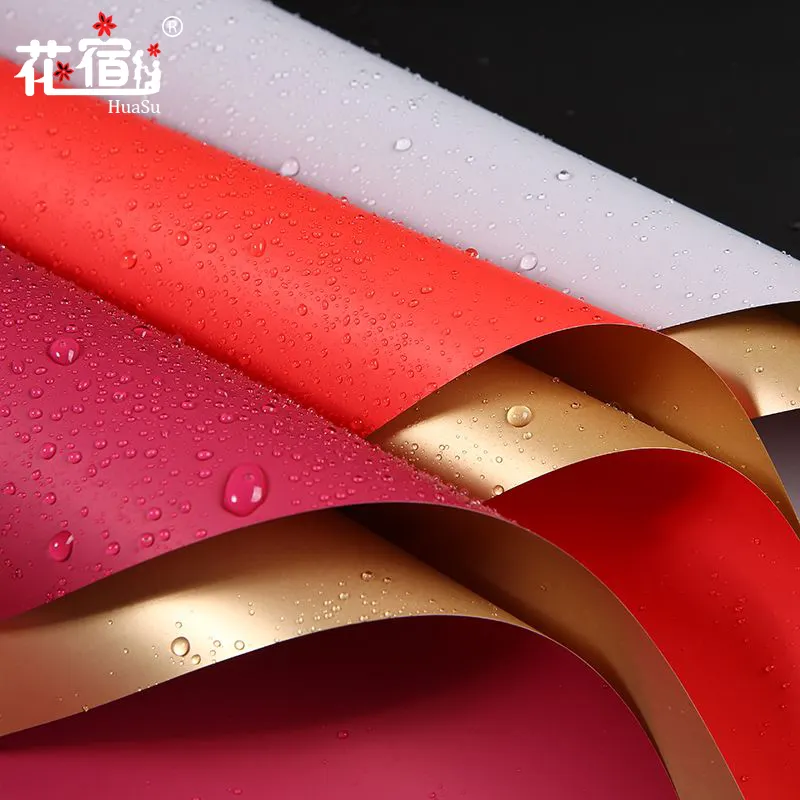 2020 ouro superfície dupla face embalagem cor material buquê de papel florista suprimentos presente papel de embrulho