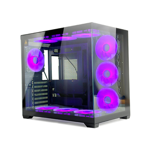 MANMU Carcasa ATX de Vidrio Templado de Alto Rendimiento para Juegos, Panel Lateral de Color Negro, Estuches y Torres de Ordenador, Torre Completa - Product Image 5