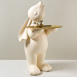 <span class=keywords><strong>2022</strong></span> nouveau Design chaud décor à la maison en fibre de verre lapin lapin plateau Statue Sculpture intérieur extérieur salon décoration de la maison - Product Image 2