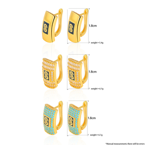 Pendientes de Clip de Lujo con Circonita de Dubái, Chapados en Oro de 21k, Diseño Moderno, Antideslustre, para Mujer, para Bodas y Fiestas - Product Image 6