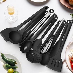 Secano <b>Silicone</b> 11-Piece Cooking Utensils Set Nonstick Kitchen <b>Tools</b> Spatulas Spoons Whisk Tongs Dishwasher Safe Food Grade BPA - Product Image 4