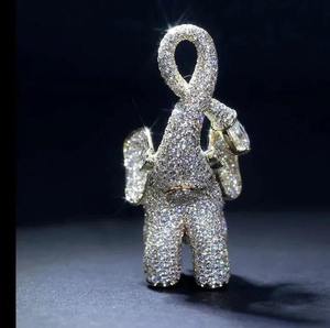 Pendentif personnalisé en argent sterling 925 avec diamant Moissanite, bijou de mode Hip Hop de créateur, breloque tendance - Product Image 2