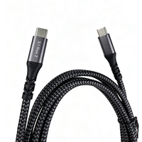 Cable USB 3.1 Gen2 Dual Tipo-C Económico, 5A 100W, Transferencia de Datos de 10Gbps, Pantalla 4K, E-Marker, Cable Trenzado de Nailon Ecológico