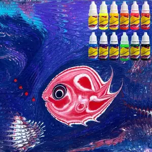 الإبداعية الرخامي الفن مجموعة للأطفال ماجيك الرسم الطلاء على المياه غير سامة الرخامي طقم الطلاء