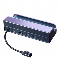 6 in 1 HUB USB Type C ke 2.0 4K 60Hz RJ45 USB 3.0 Docking untuk Konsol Steam Deck Tanpa Perlu Colokan Tersedia dalam Stok