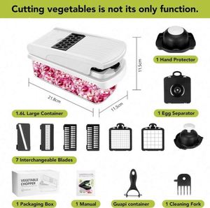 Multifunctional Fruit & Vegetable <b>Kitchen</b> <b>Gadget</b> 15-in-1 Vegetable Cutter Onion & Carrot Chopper Food Shredding Vegetable Cutter - Product Image 6