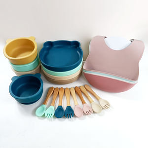 幼儿硅胶喂食餐具套装吸盘碗盘软勺叉可弯曲防滑无毒耐用环保 - Product Image 5